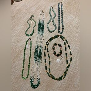 Vintage glass beads green bundle